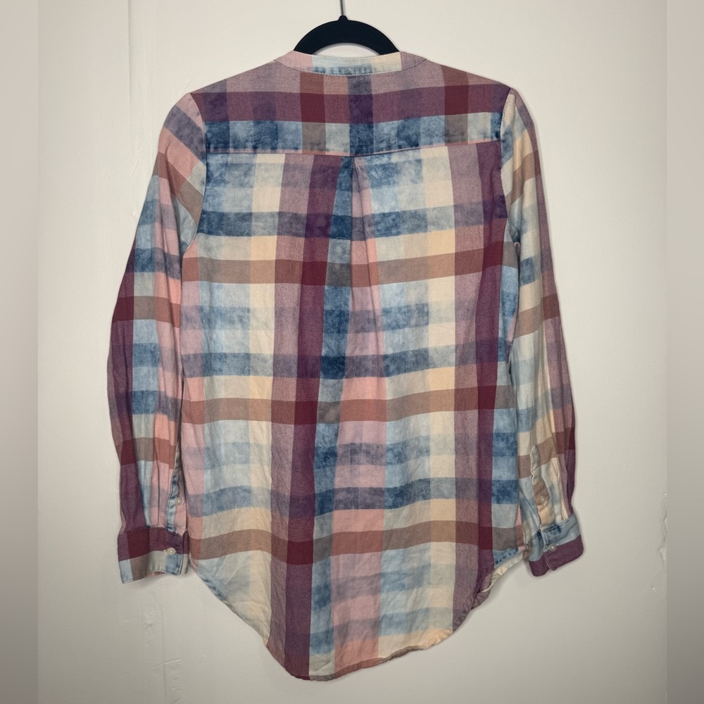 Isabella Sinclair by Anthropologie Plaid Ruffle Button Down top cottage boho - Picture 6 of 8